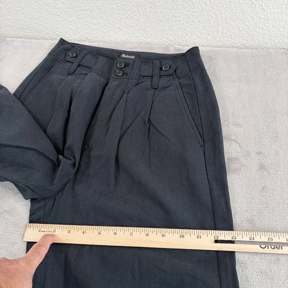Madewell The Harlow Wide-Leg Trouser Pants in Black Women 00 NWOT $118 - Picture 9 of 12